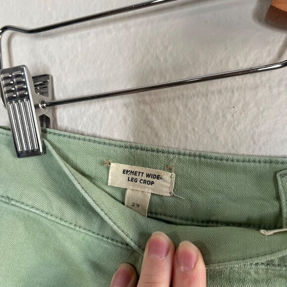 Madewell Emmett Wide-Leg Crop Cotton Pants Size 29 Sage Green - Picture 9 of 12